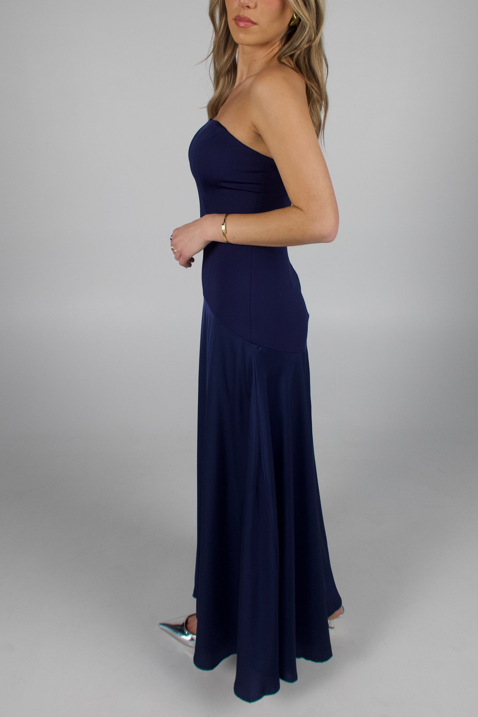 Midnight Satin Maxi Dress