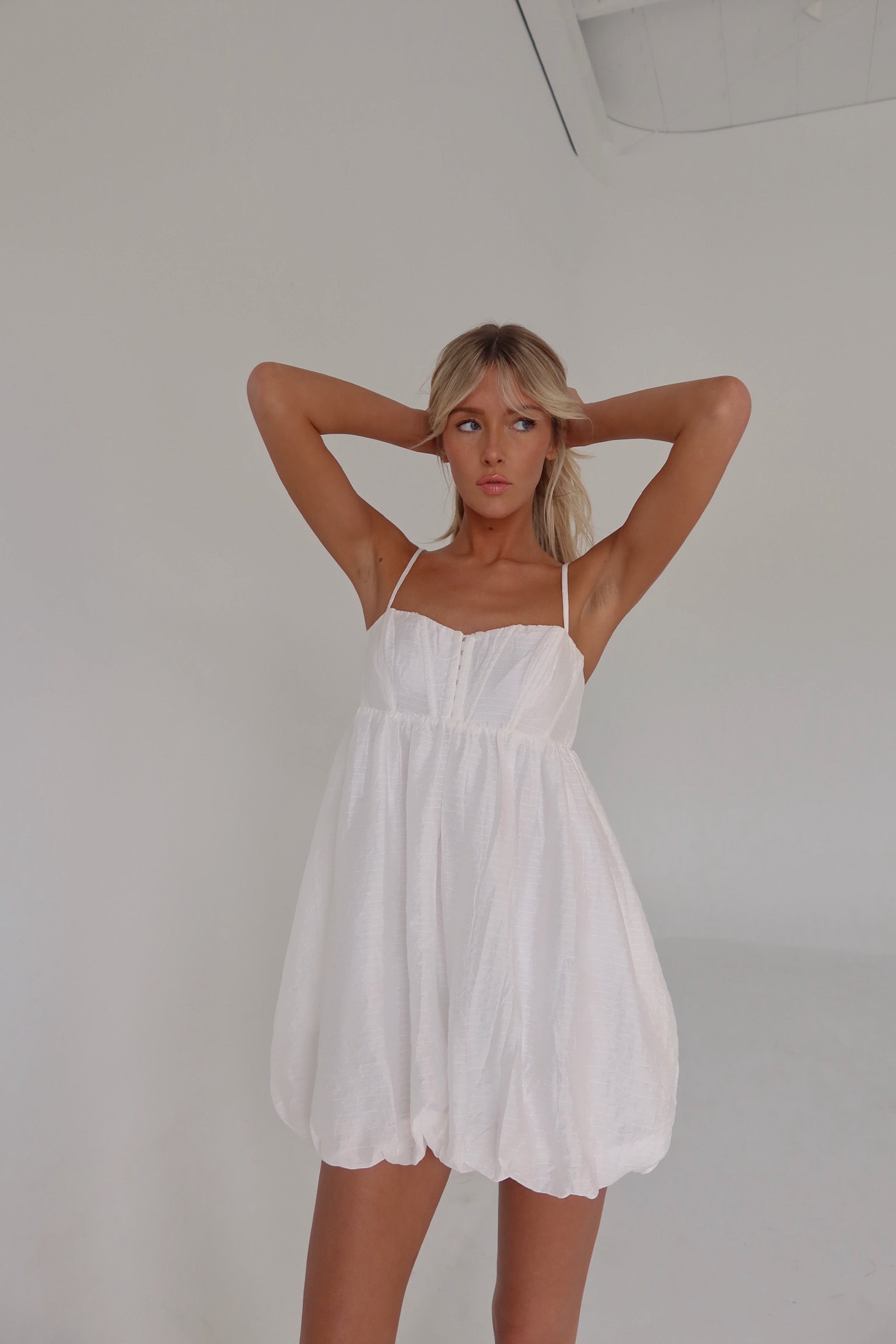 Gingham Bubble Hem Mini Dress