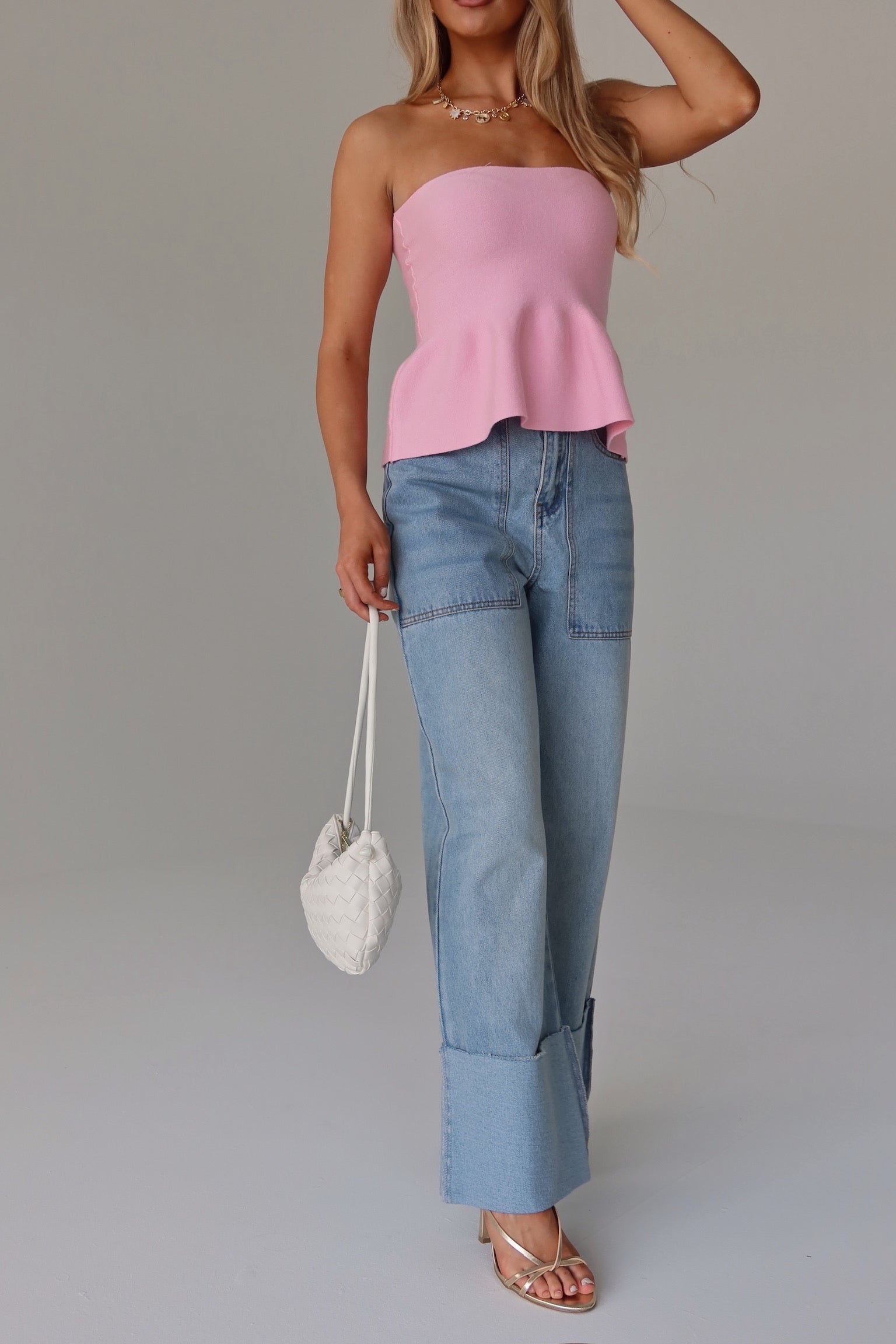 Delilah Pink Peplum Top