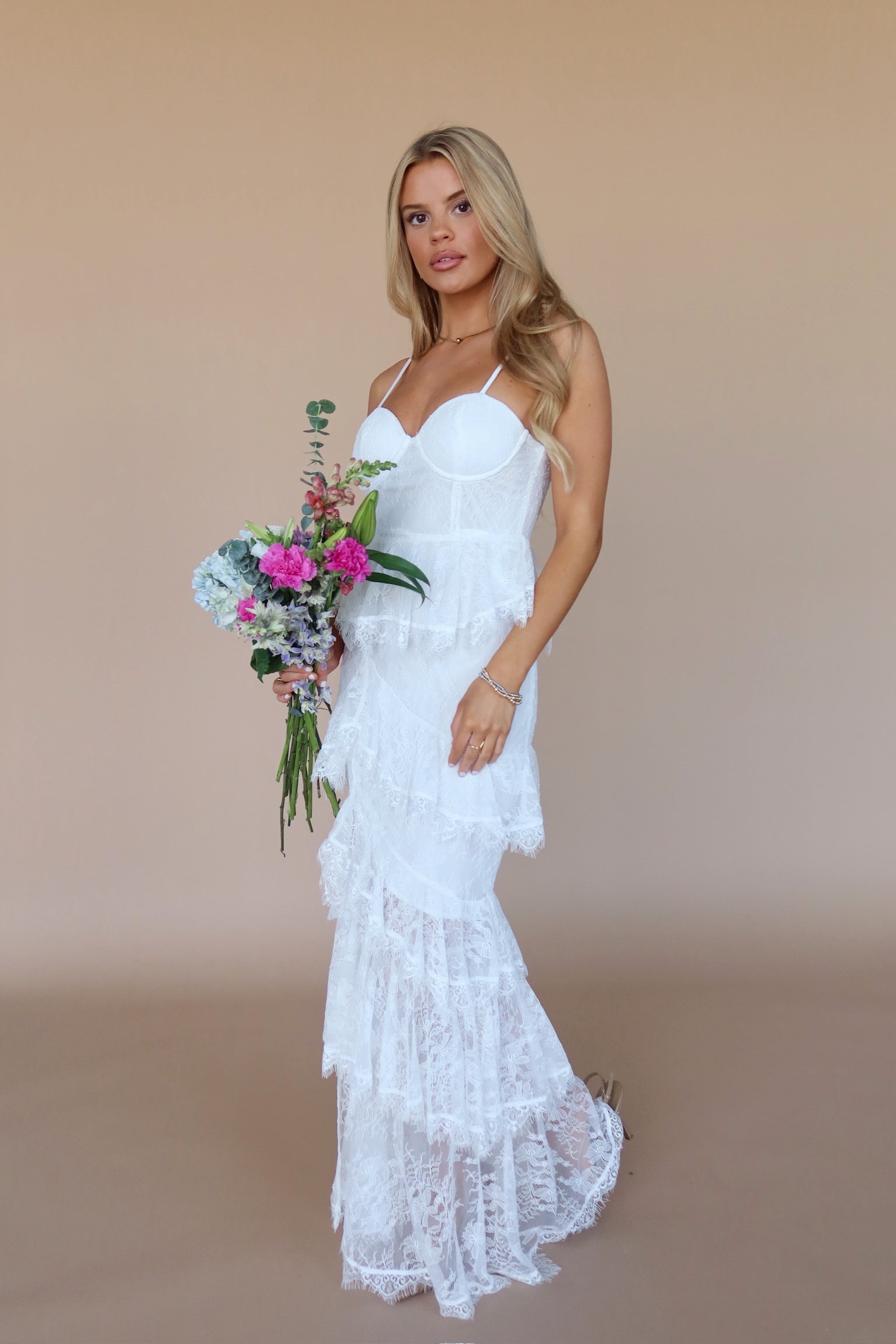 Mabel Lace Bustier Maxi Dress