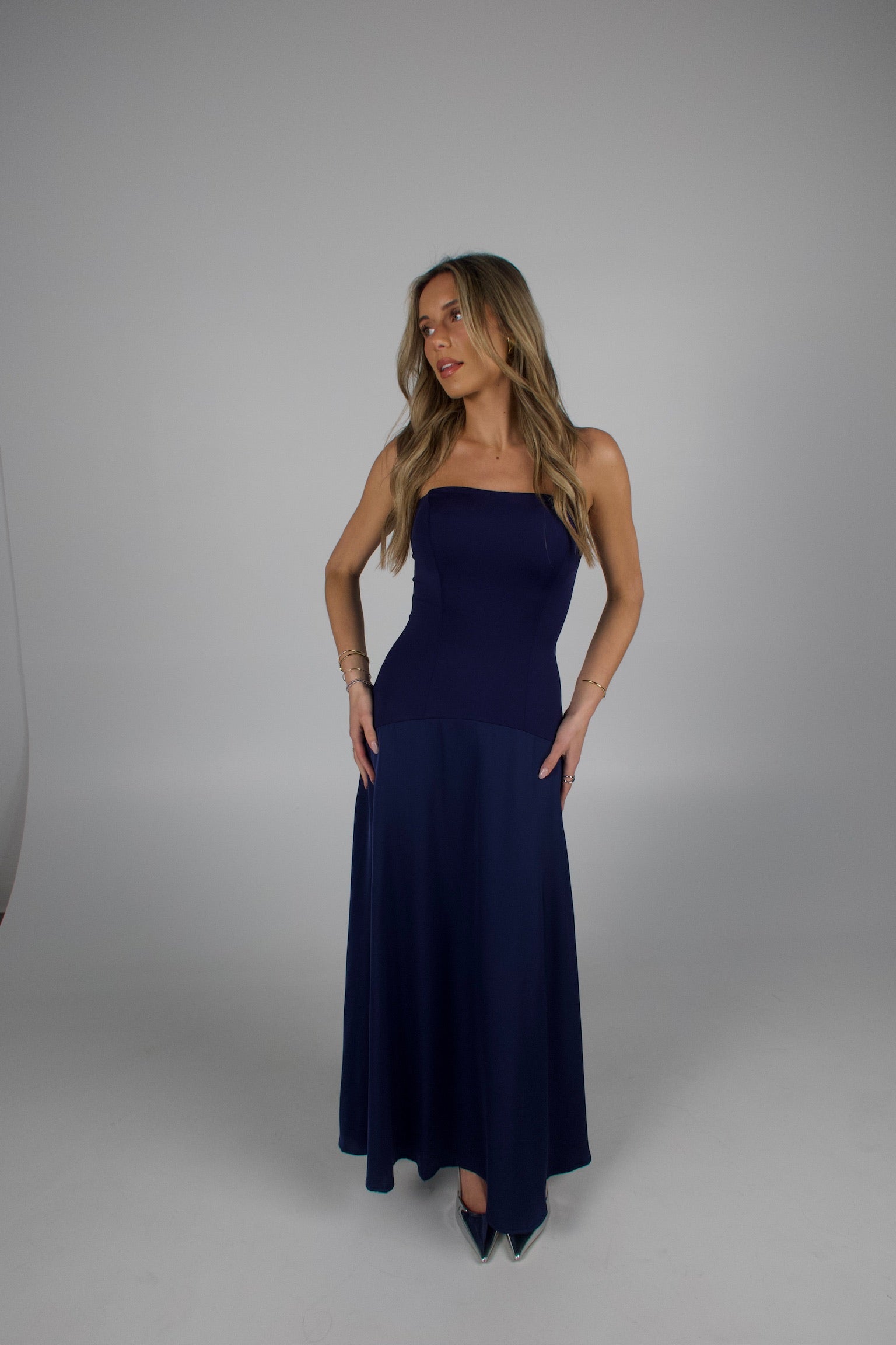 Midnight Satin Maxi Dress