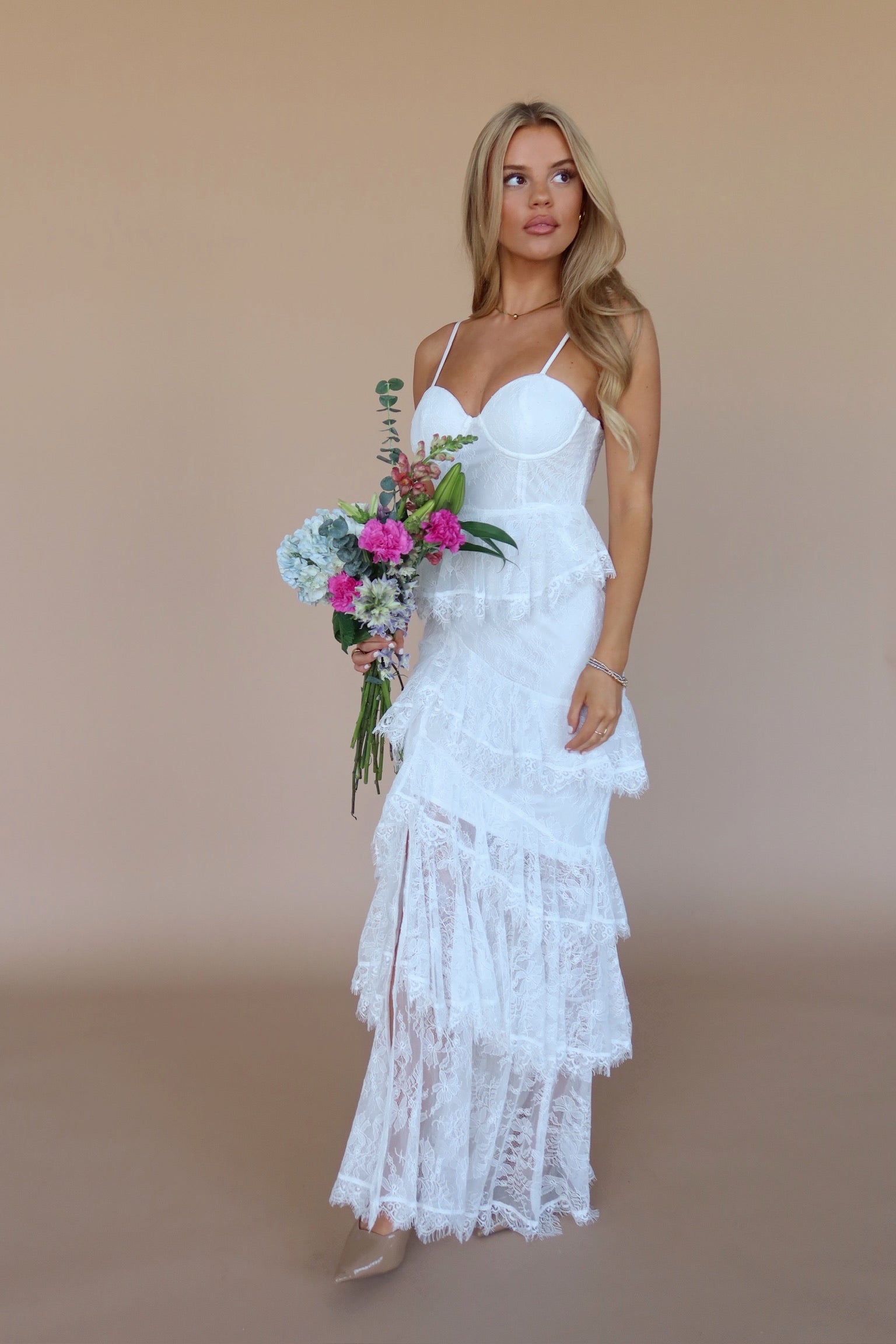 Mabel Lace Bustier Maxi Dress