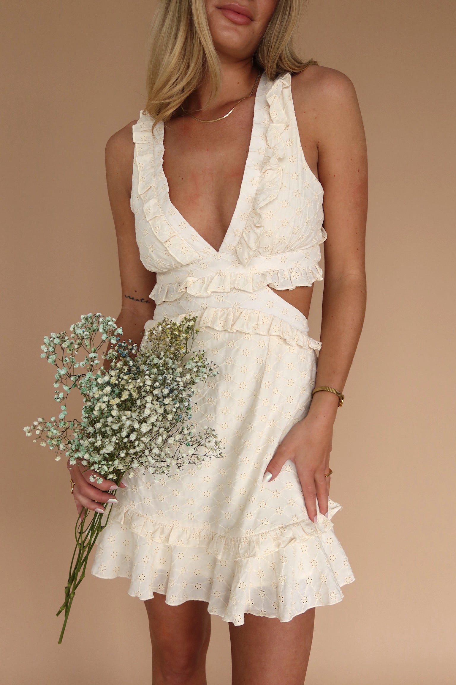 Savannah Eyelet Mini Dress