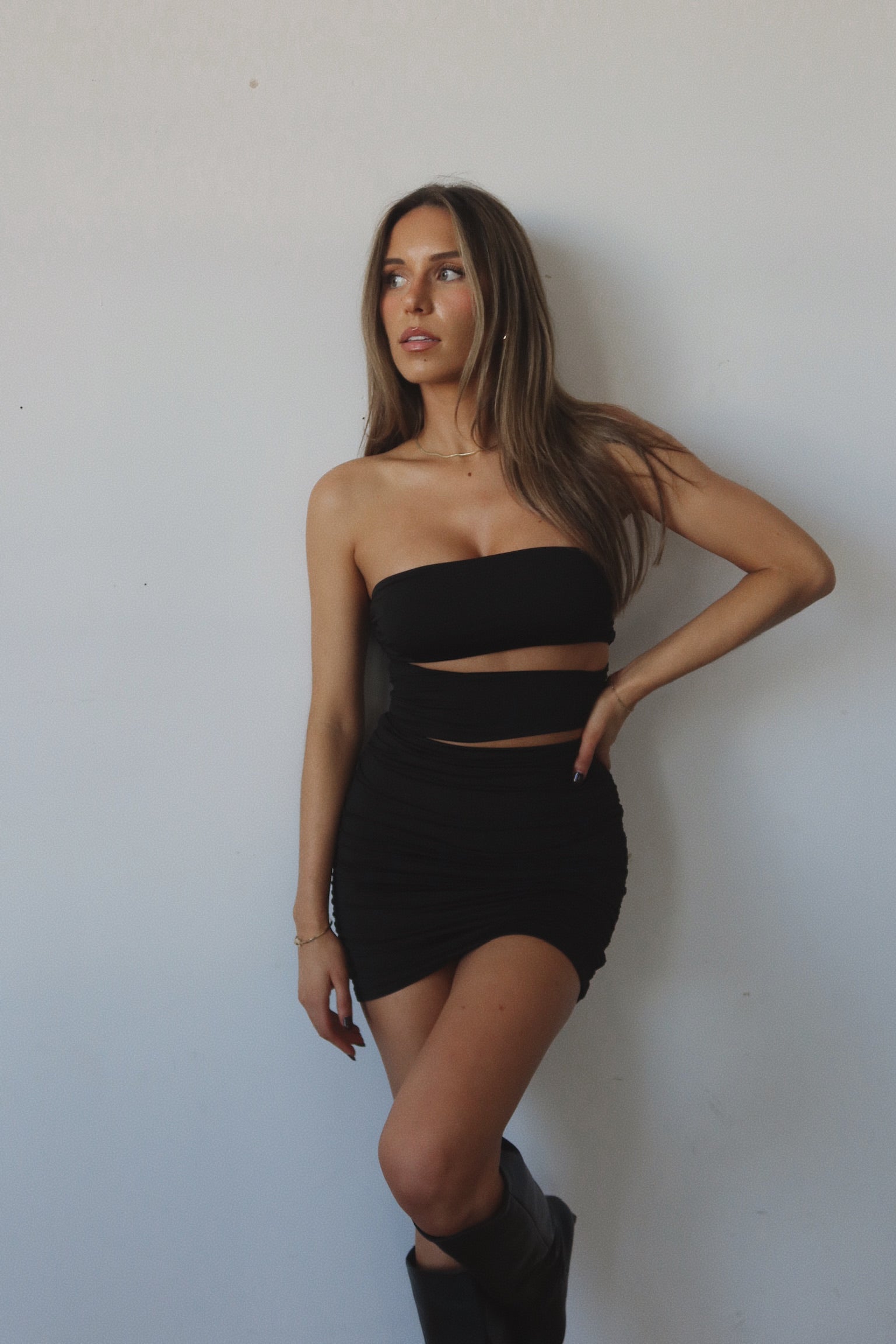 Tia Cut Out Strapless Dress