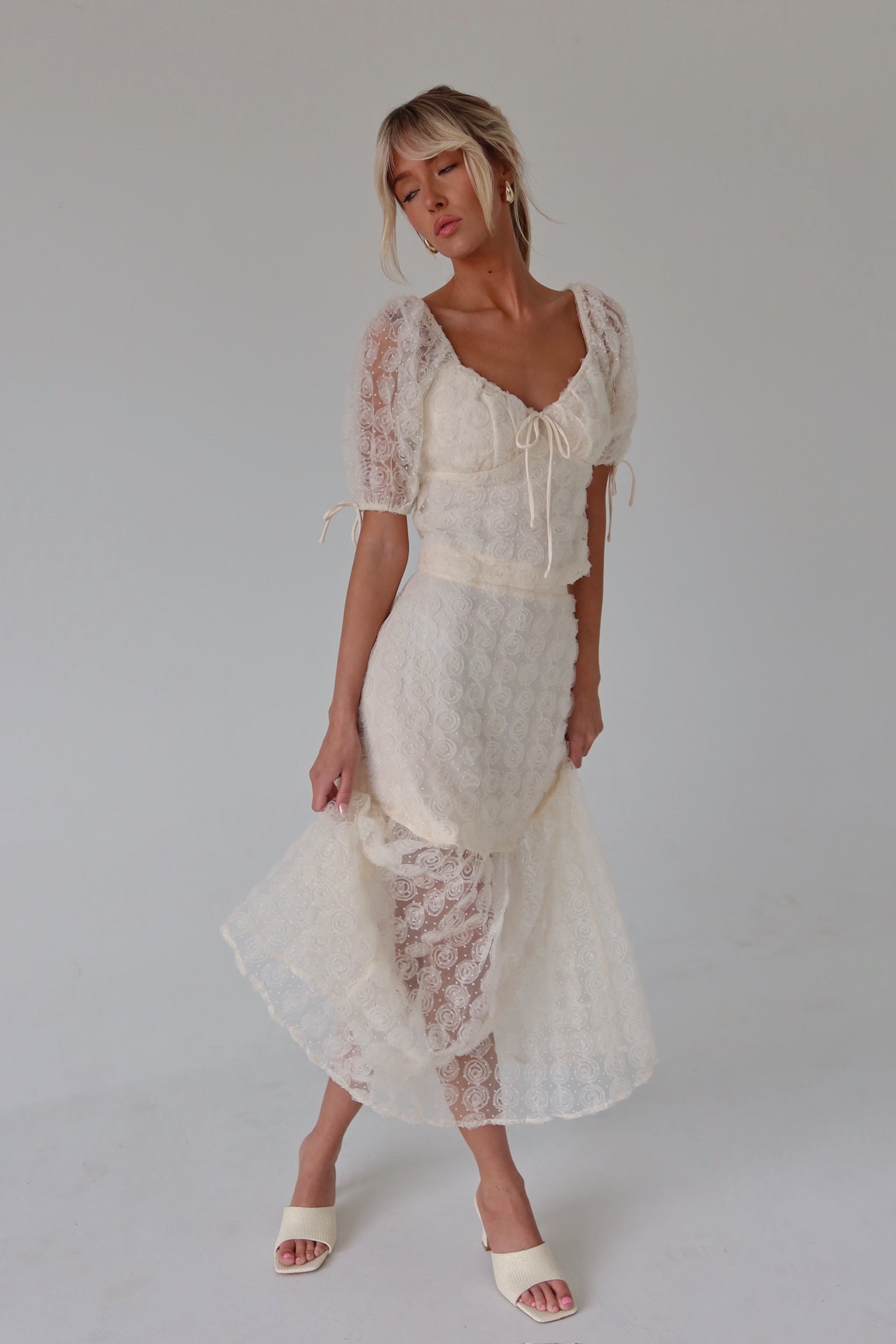 Stella Rose Applique Puff Sleeve Top