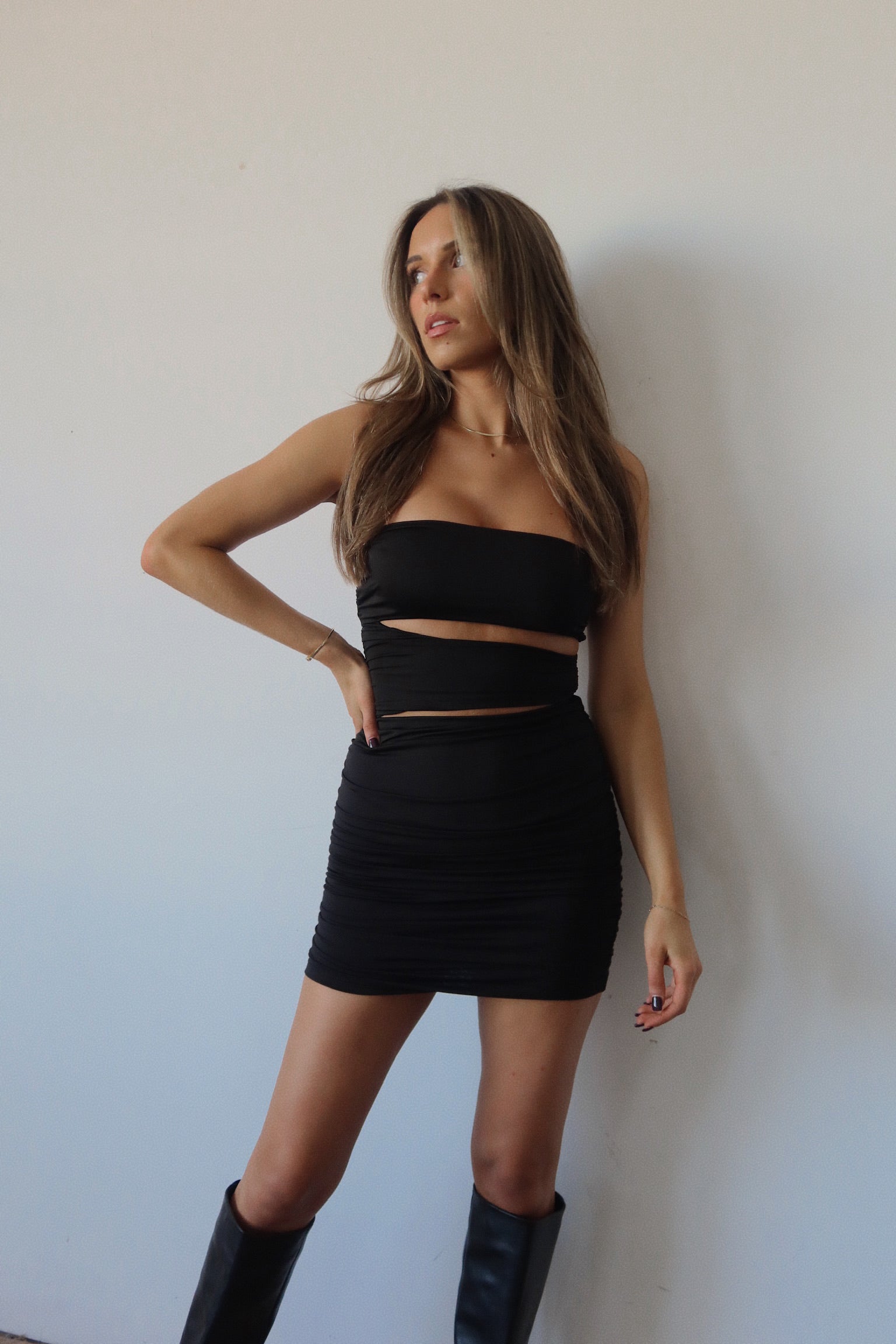 Tia Cut Out Strapless Dress
