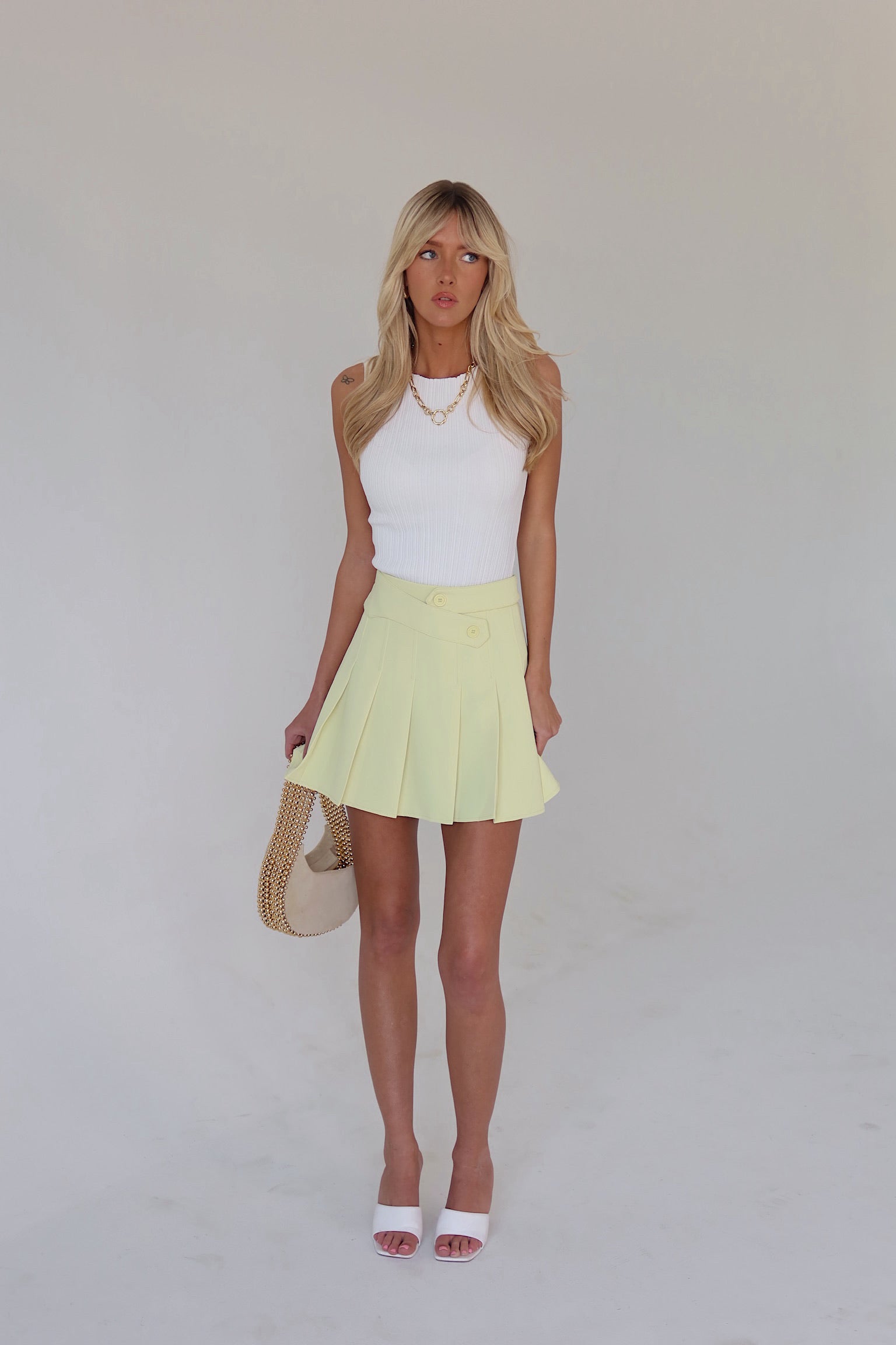 Klaire Ribbed Top In White