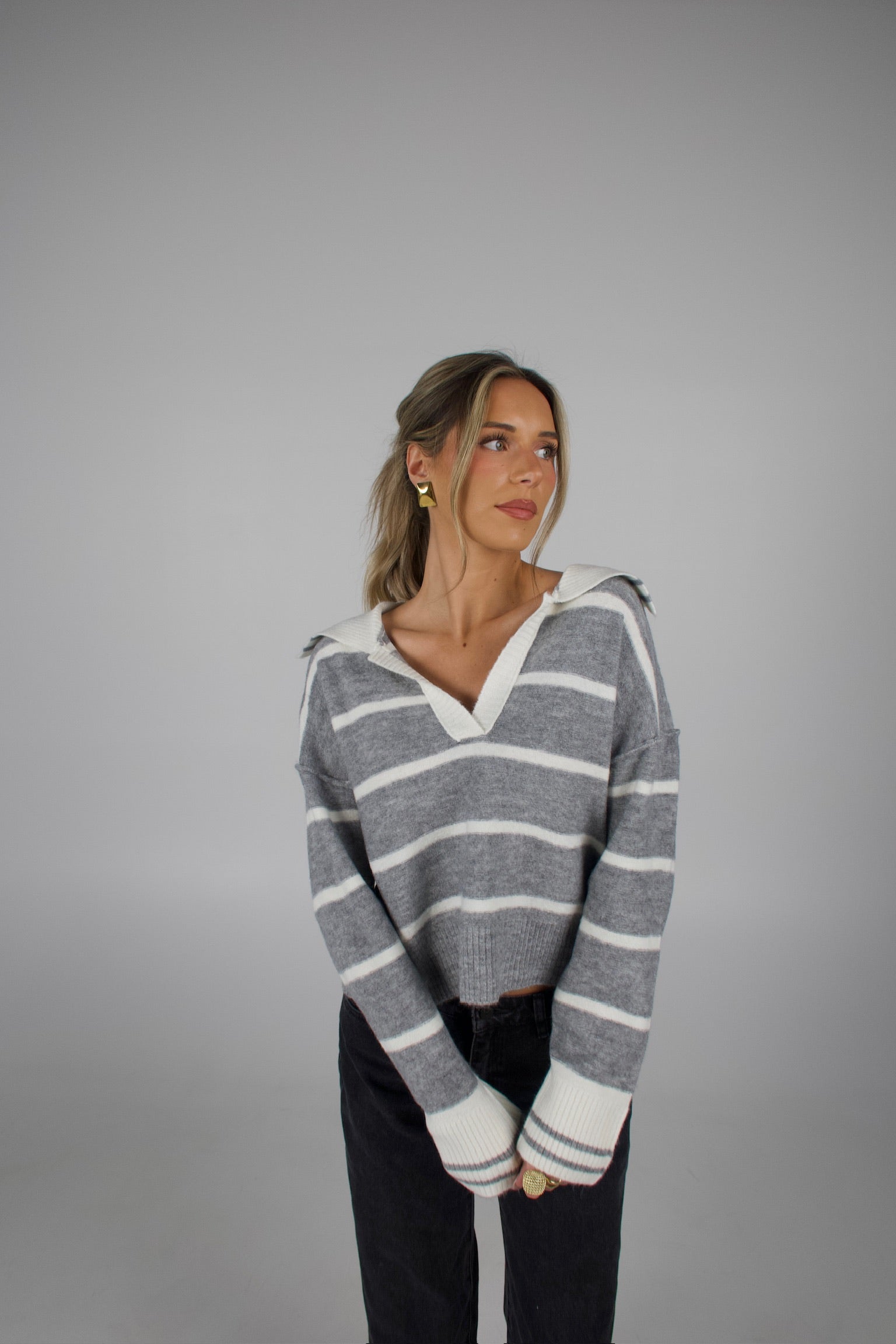 Haven Striped V-Neck Sweater