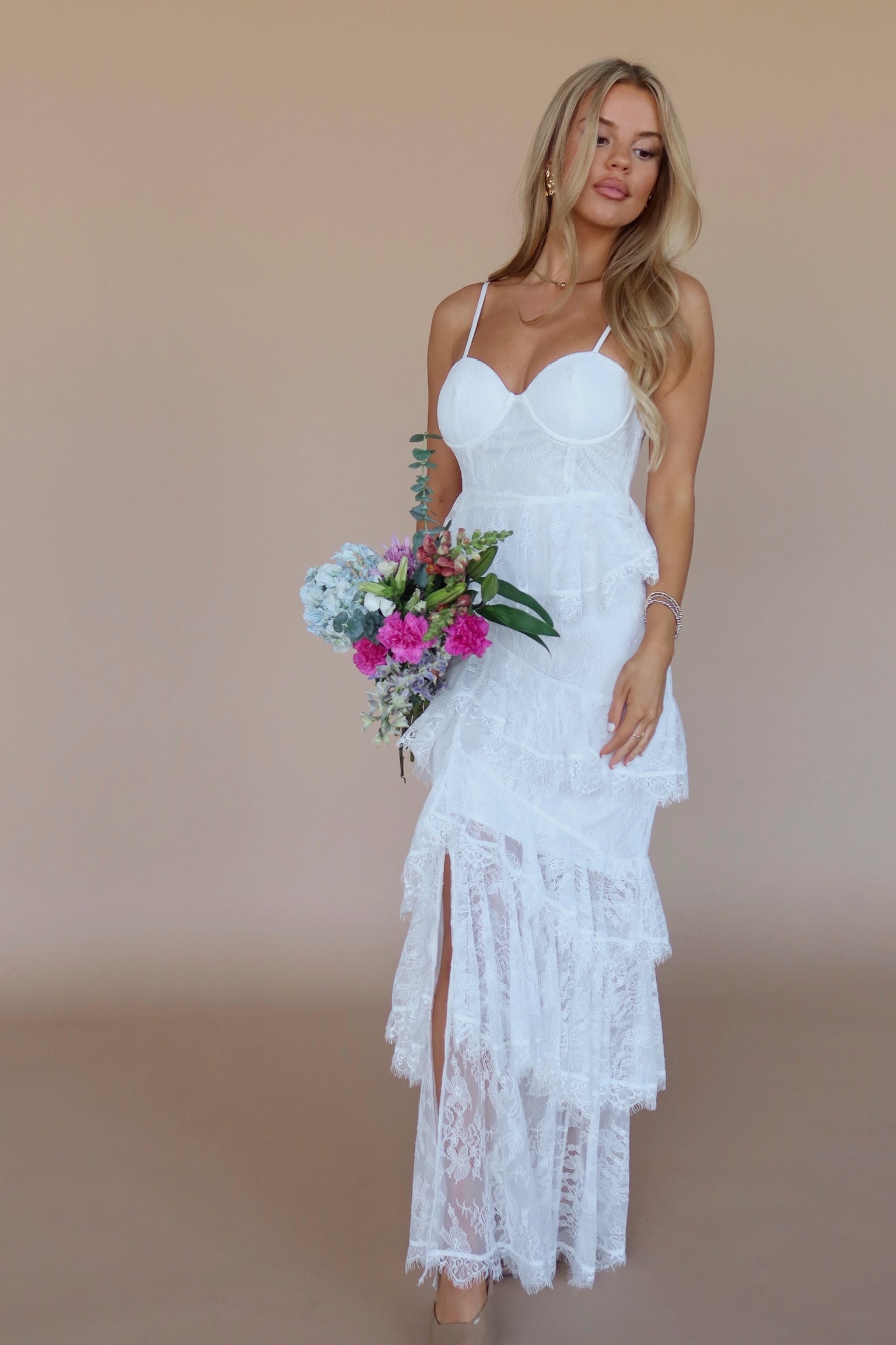 Mabel Lace Bustier Maxi Dress