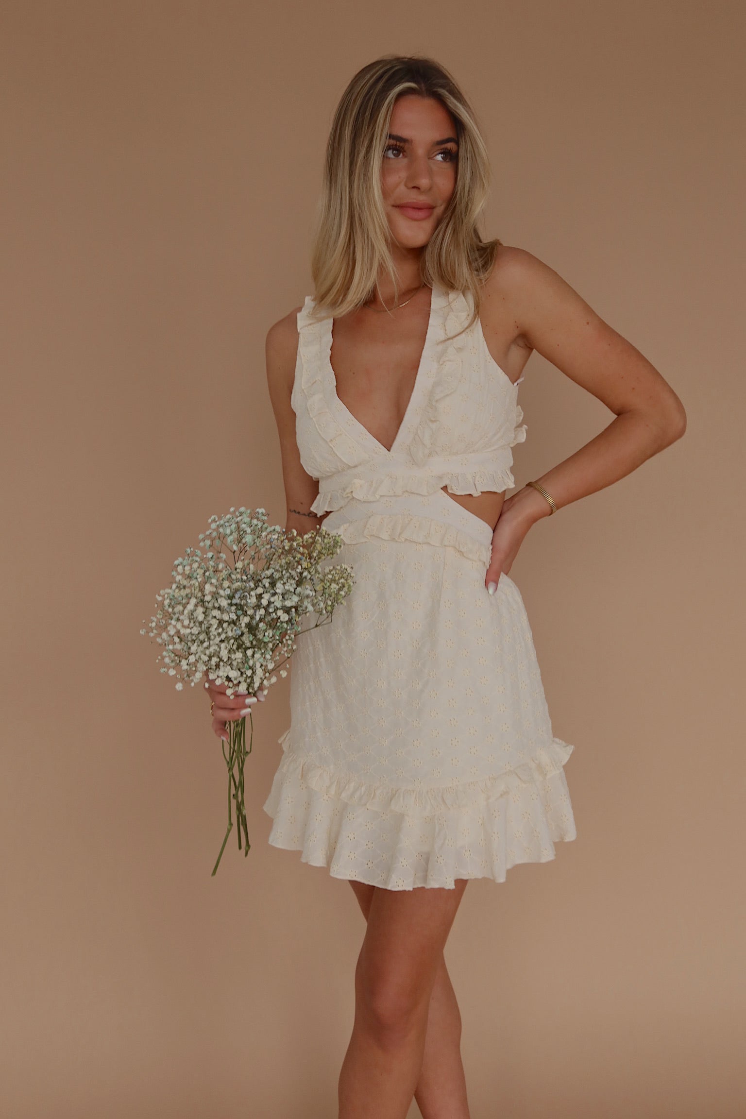 Savannah Eyelet Mini Dress