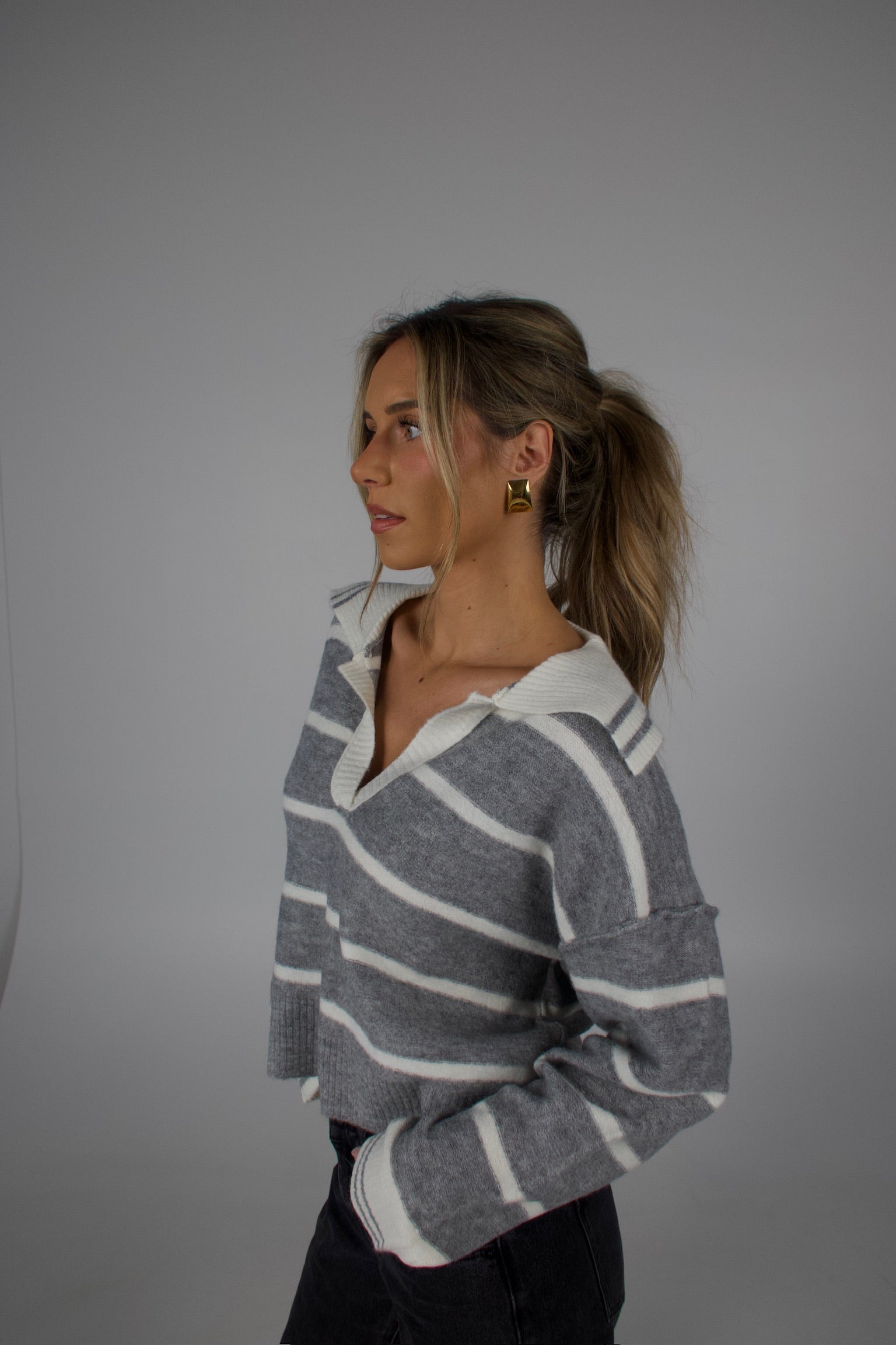 Haven Striped V-Neck Sweater