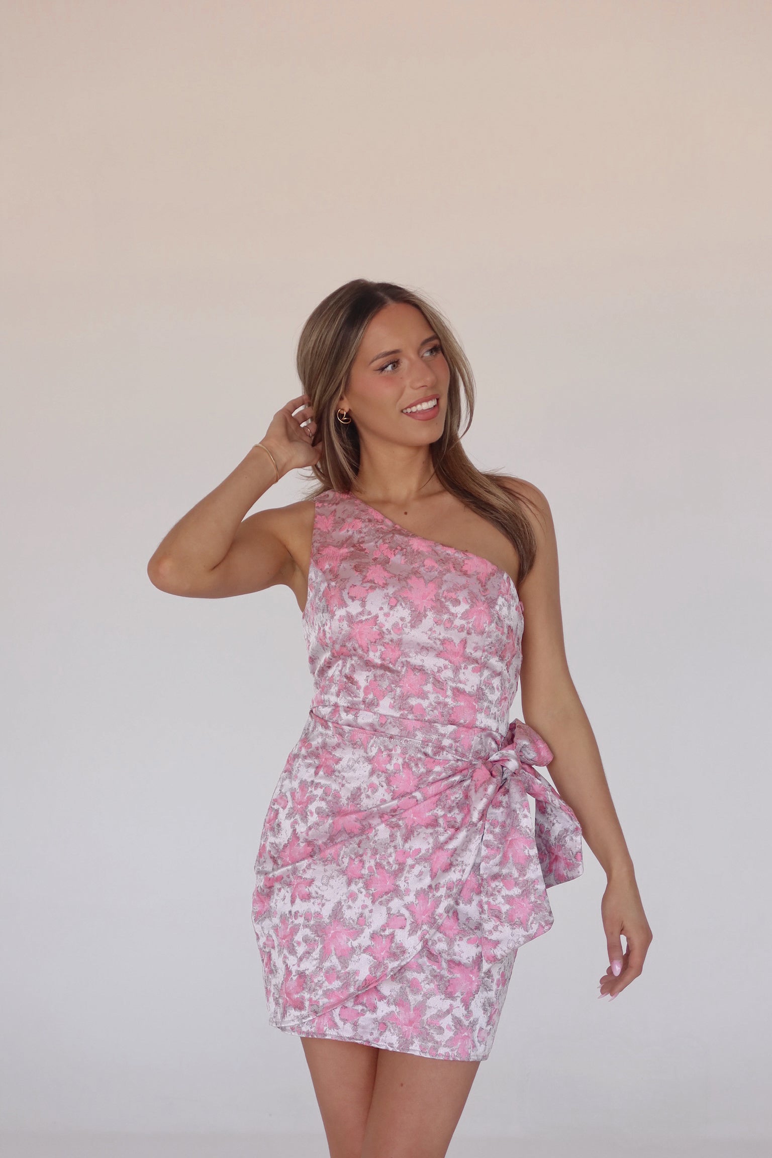 Naya One Shoulder Wrap Mini Dress