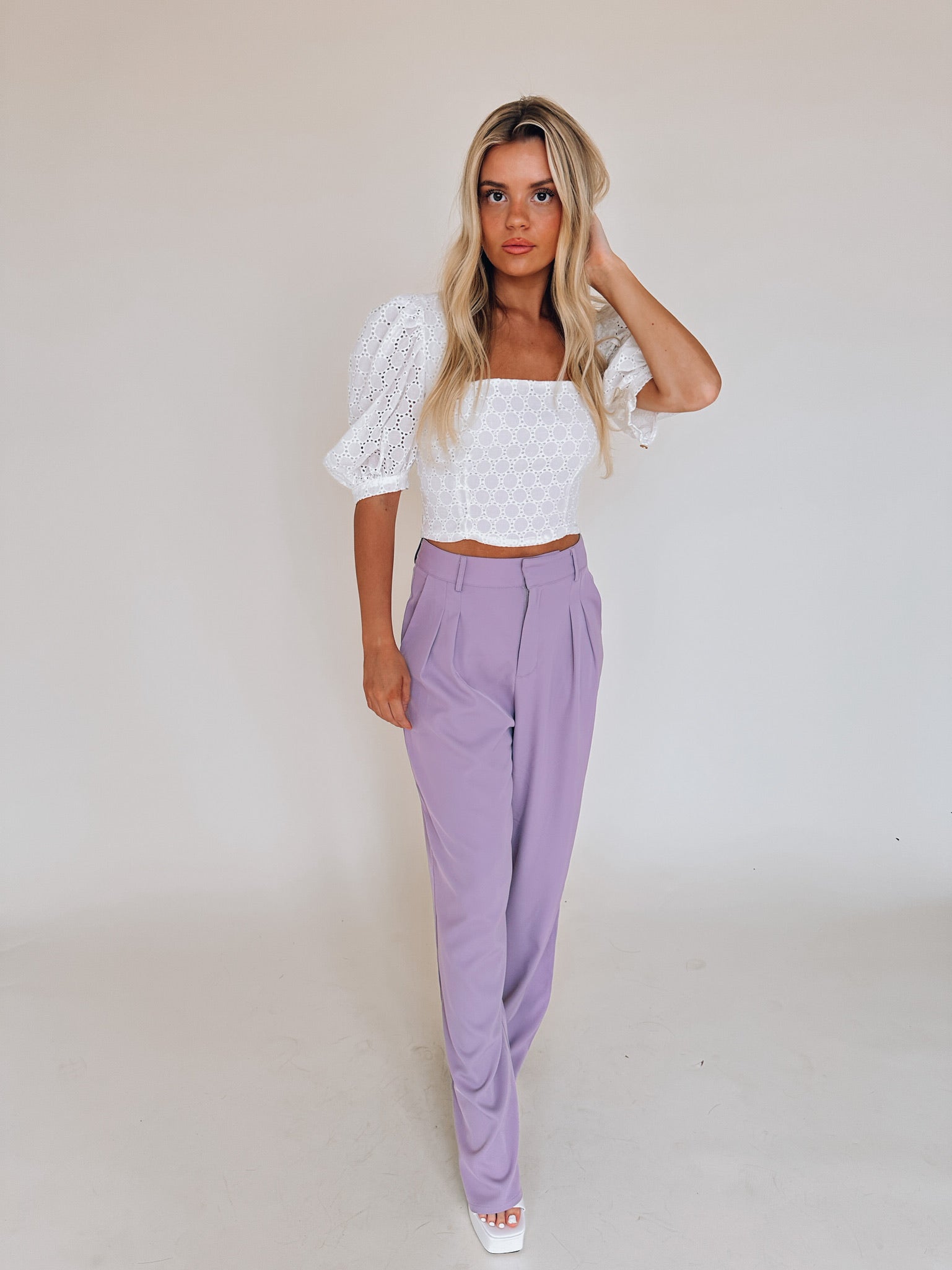 Libby Lavender High Waist Trousers