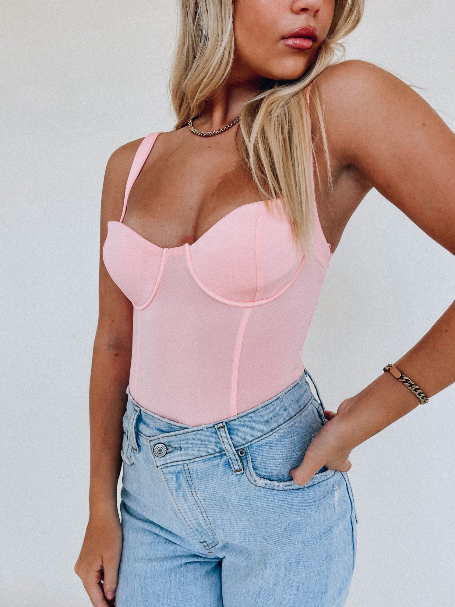 SALE :Vanessa Bodysuit In Pink