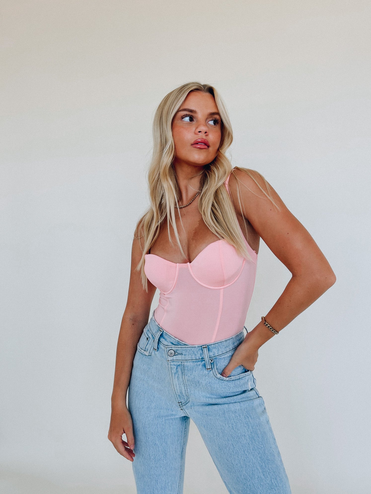 SALE :Vanessa Bodysuit In Pink