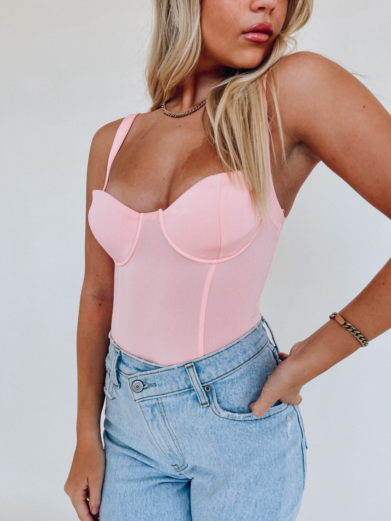SALE :Vanessa Bodysuit In Pink