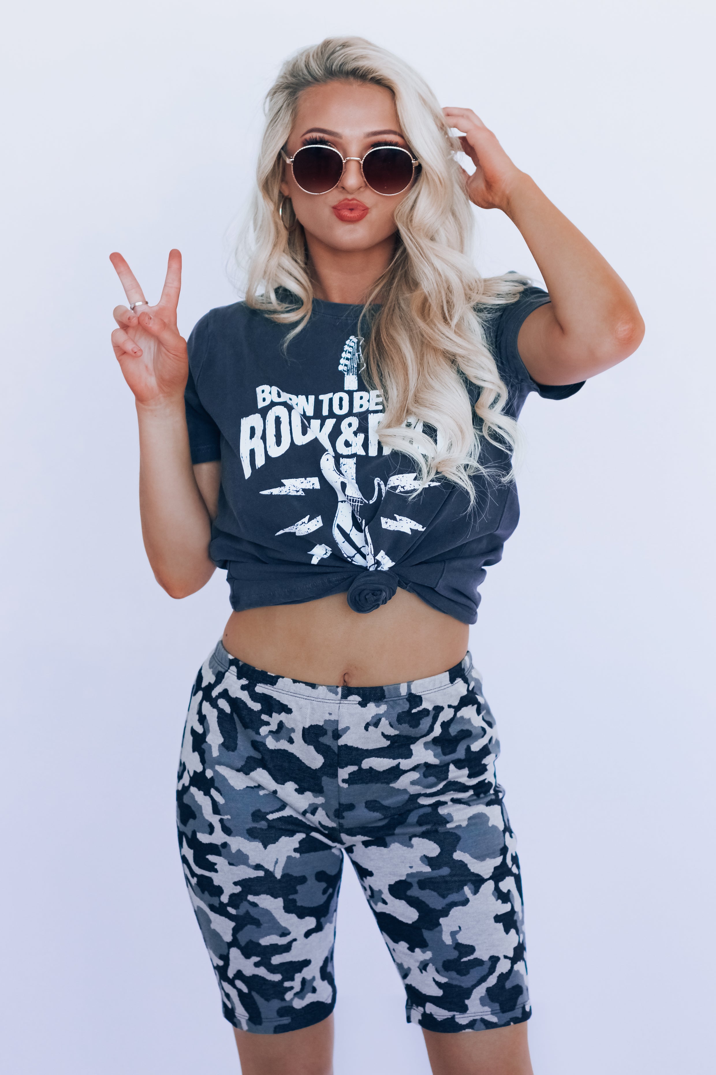 SALE :Knit Camo Biker Shorts