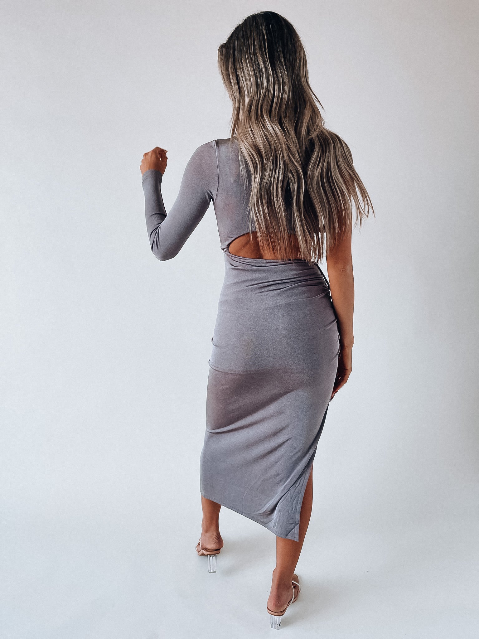 Pewter Cinch Midi Dress