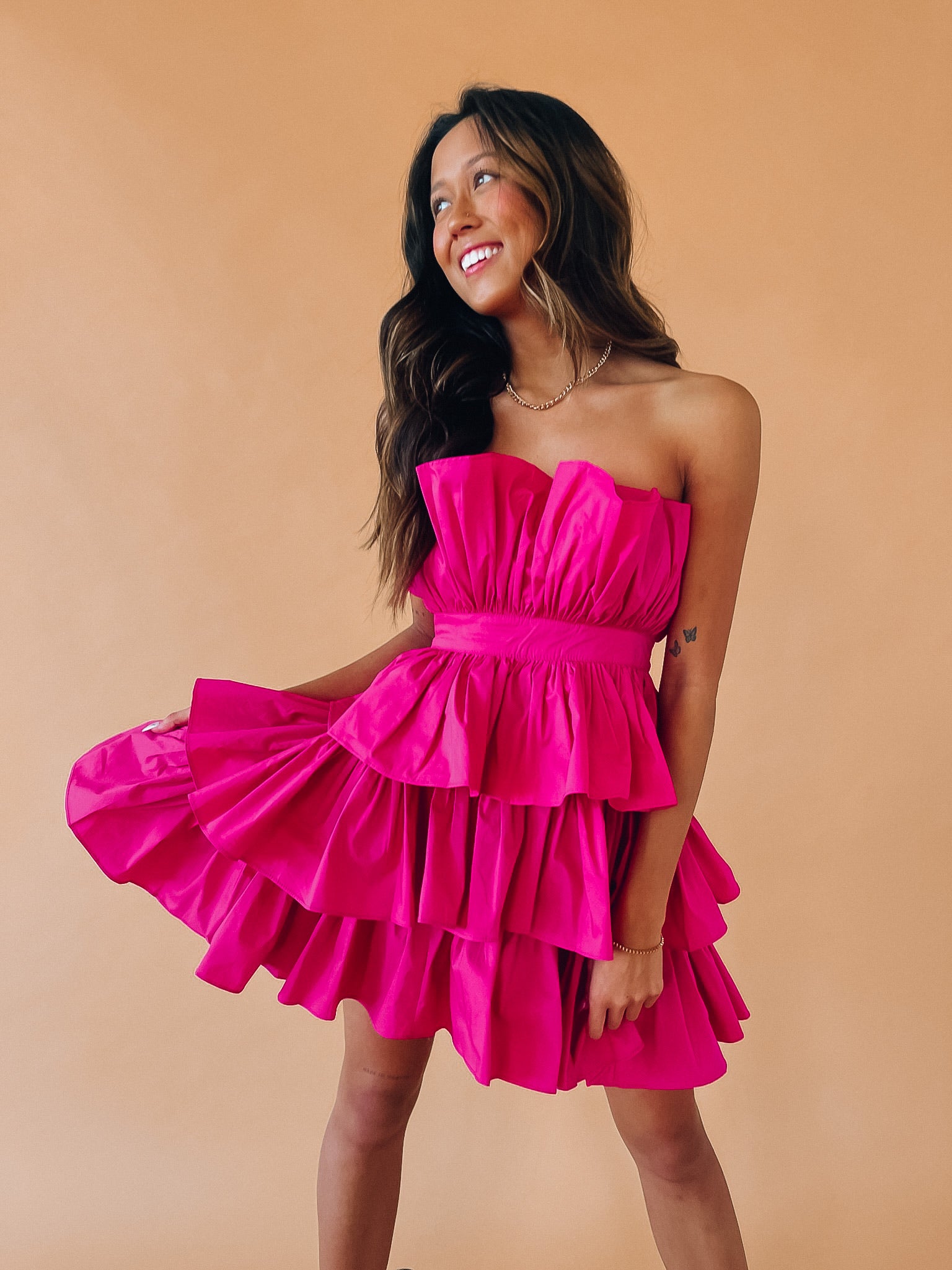 SALE :Delanie Strapless Mini Dress