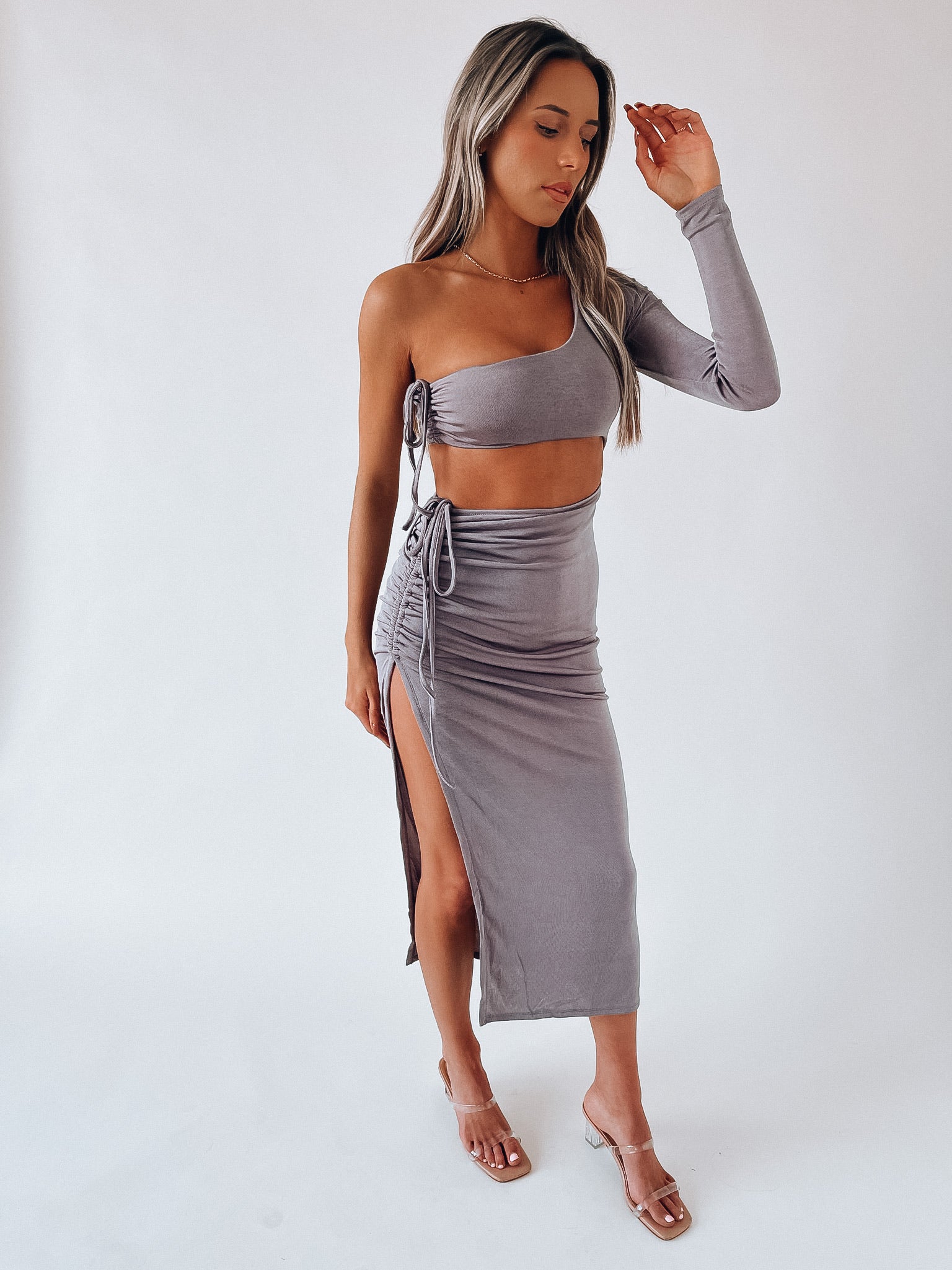 Pewter Cinch Midi Dress