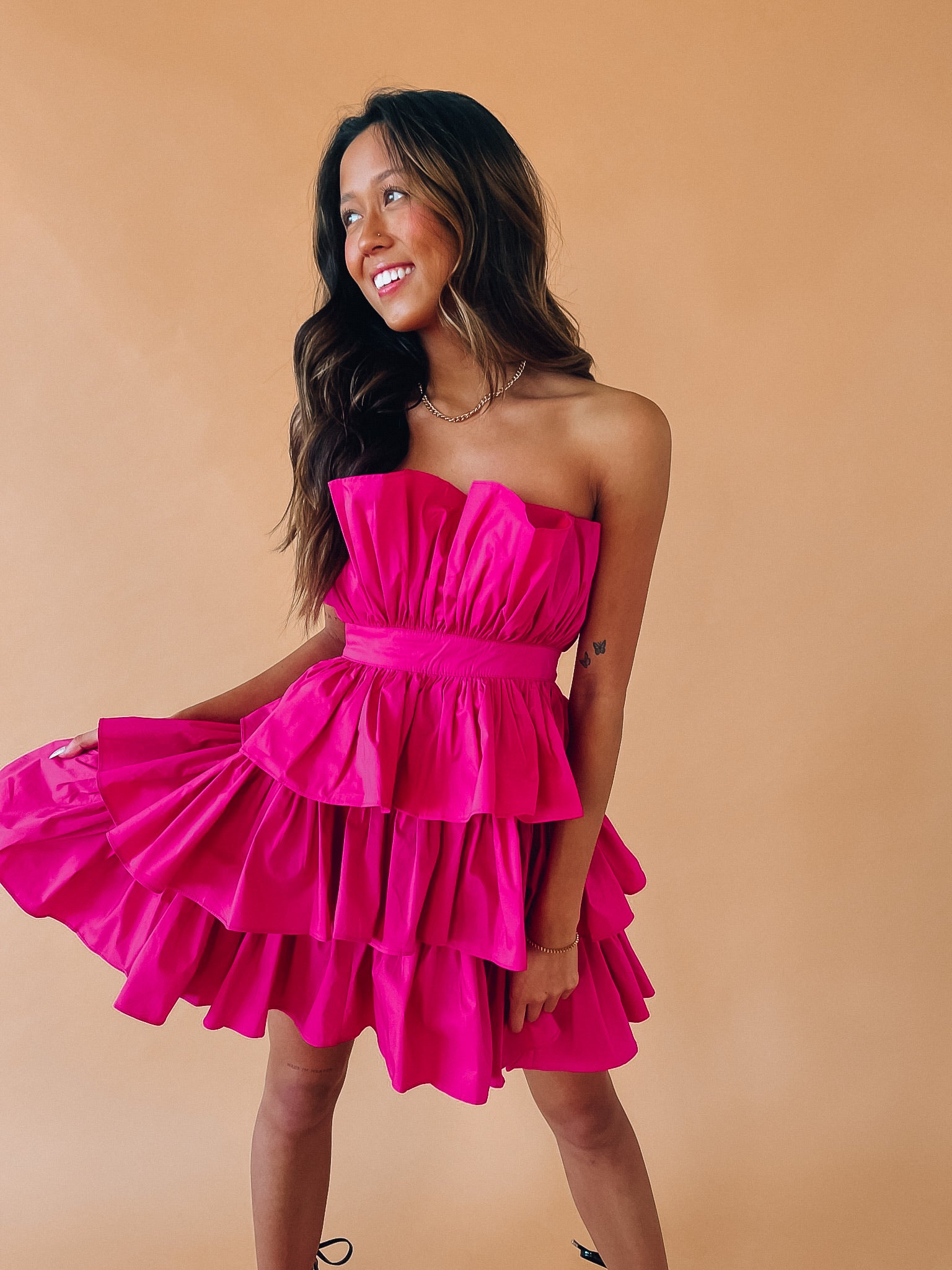 SALE :Delanie Strapless Mini Dress