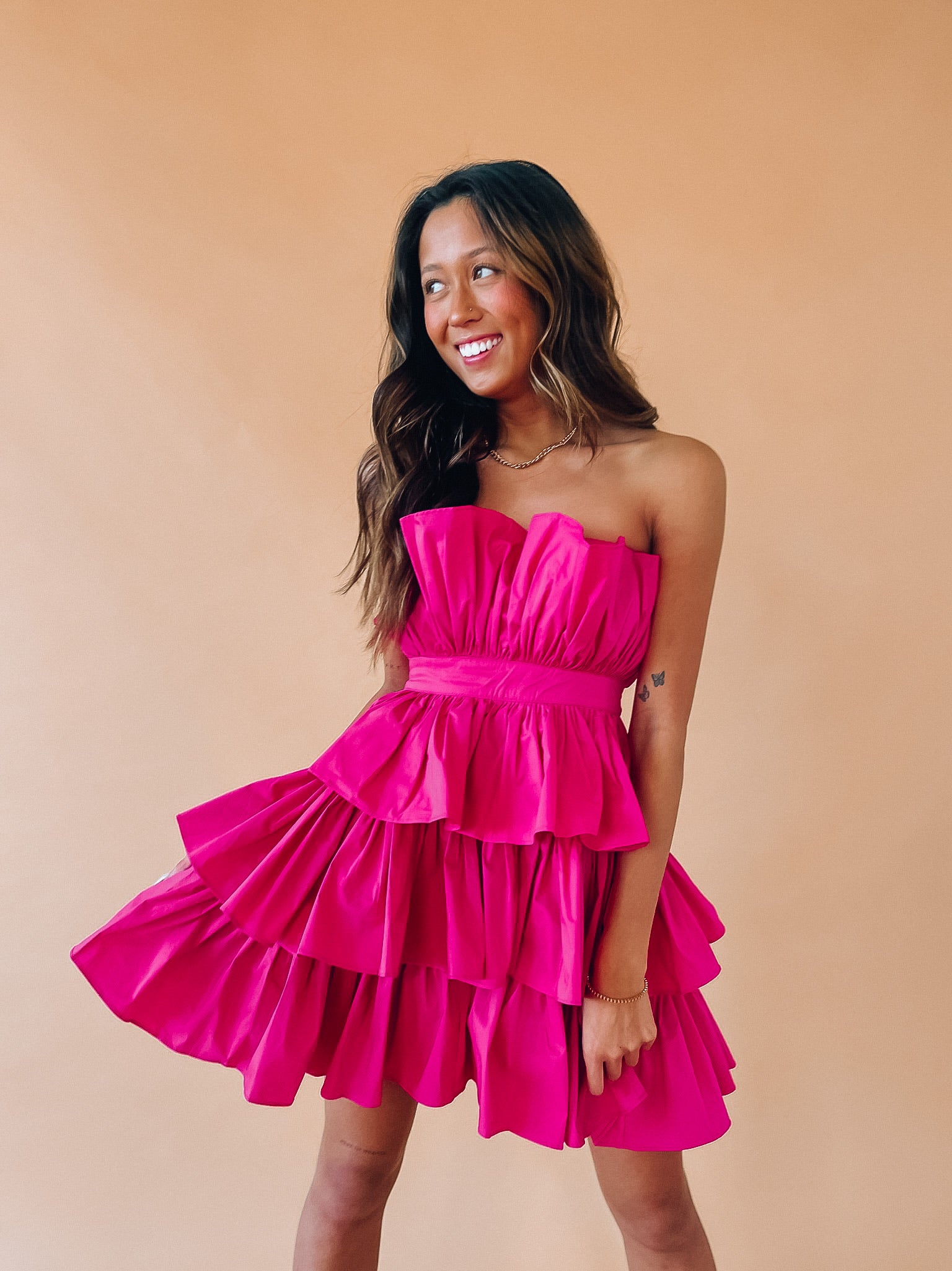 SALE :Delanie Strapless Mini Dress