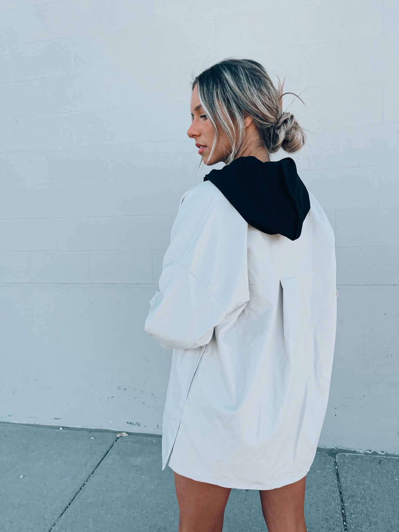 SALE :Emma Beige Pleather Jacket