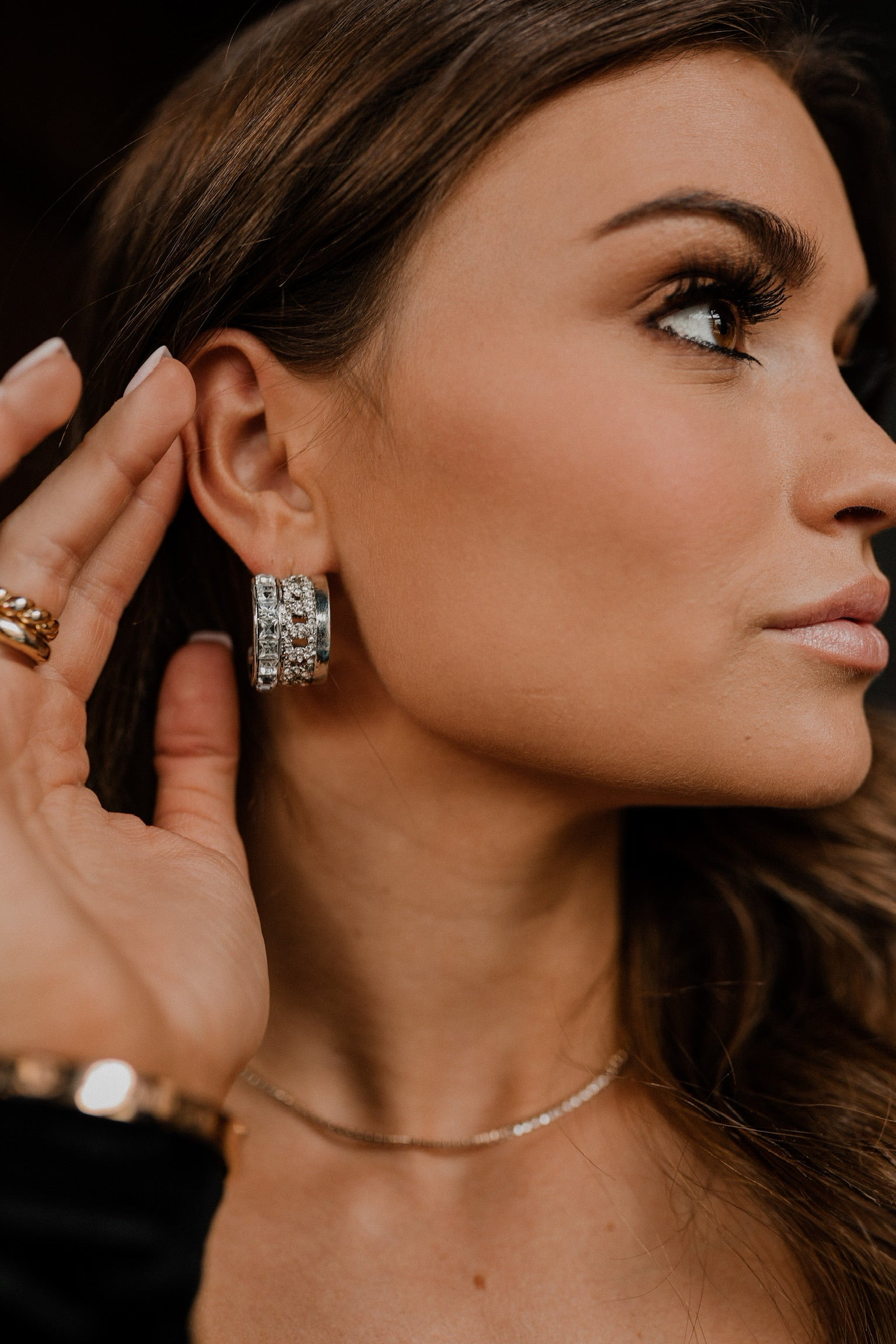 Sasha Statement Hoop Earring In Silver