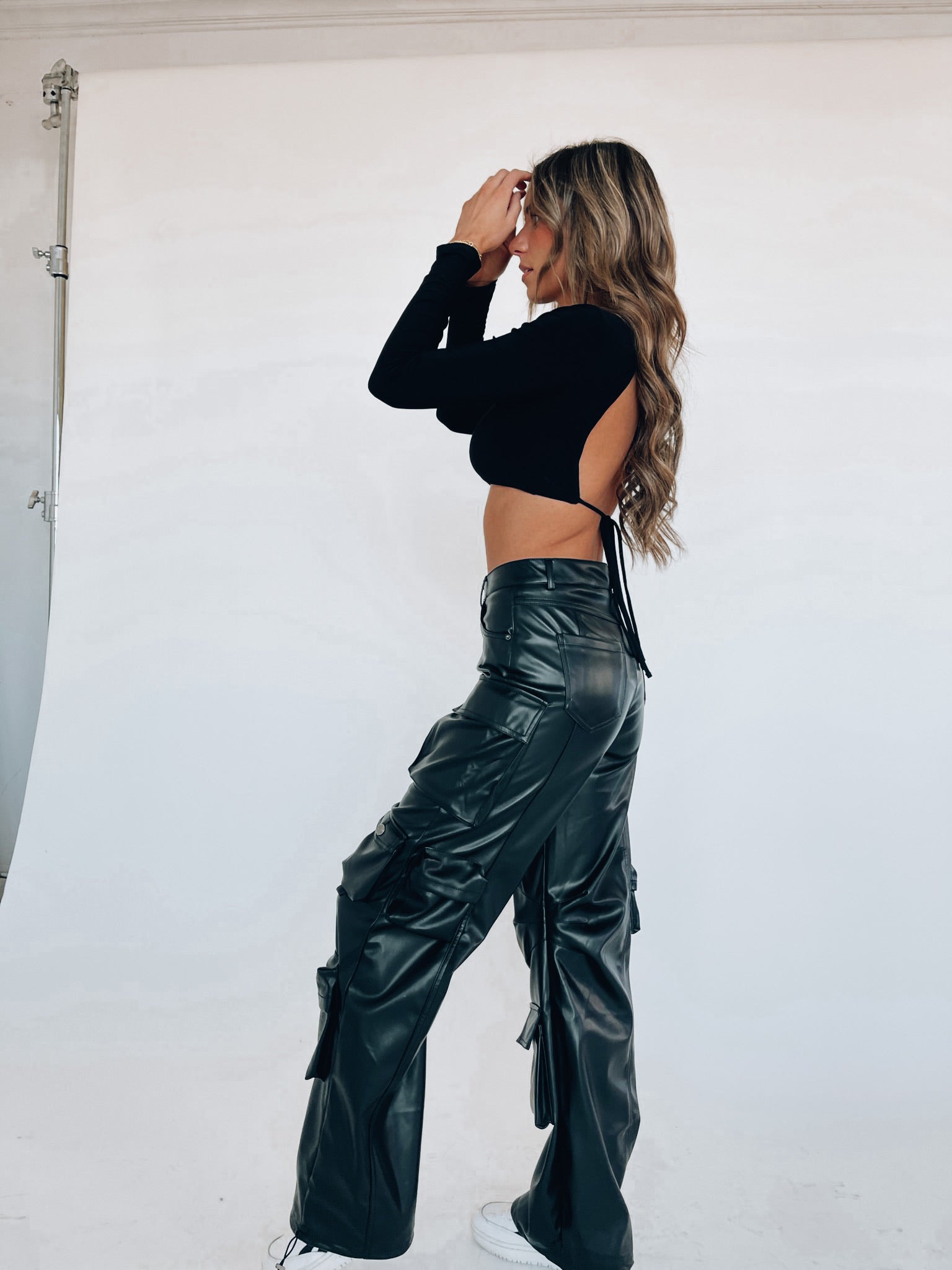 Nathan Cargo Pleather Pants