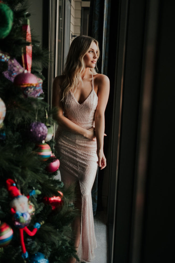 Dazzling Blush Maxi Dress